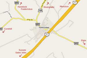 Map to Petitcodiac